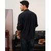 imagePJ PAUL JONES Mens Corduroy Button Down Shirt Long Sleeve Casual Collared Wrinkle Free Shirts with PocketBlack