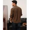 imagePJ PAUL JONES Mens Corduroy Button Down Shirt Long Sleeve Casual Collared Wrinkle Free Shirts with PocketBrown