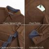 imagePJ PAUL JONES Mens Corduroy Button Down Shirt Long Sleeve Casual Collared Wrinkle Free Shirts with PocketBrown