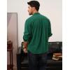 imagePJ PAUL JONES Mens Corduroy Button Down Shirt Long Sleeve Casual Collared Wrinkle Free Shirts with PocketGreen