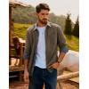 imagePJ PAUL JONES Mens Corduroy Button Down Shirt Long Sleeve Casual Collared Wrinkle Free Shirts with PocketKhaki