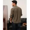 imagePJ PAUL JONES Mens Corduroy Button Down Shirt Long Sleeve Casual Collared Wrinkle Free Shirts with PocketKhaki