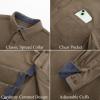 imagePJ PAUL JONES Mens Corduroy Button Down Shirt Long Sleeve Casual Collared Wrinkle Free Shirts with PocketKhaki