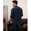 imagePJ PAUL JONES Mens Corduroy Button Down Shirt Long Sleeve Casual Collared Wrinkle Free Shirts with PocketNavy Blue