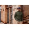 imagePJ PAUL JONES Mens Full Zipper Cardigan Casual Stand Collar Cardigan Sweater Ribbed Knit Long Sleeve SweaterArmy Green