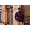 imagePJ PAUL JONES Mens Full Zipper Cardigan Casual Stand Collar Cardigan Sweater Ribbed Knit Long Sleeve SweaterBurgundy