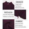 imagePJ PAUL JONES Mens Full Zipper Cardigan Casual Stand Collar Cardigan Sweater Ribbed Knit Long Sleeve SweaterBurgundy