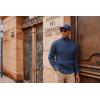imagePJ PAUL JONES Mens Full Zipper Cardigan Casual Stand Collar Cardigan Sweater Ribbed Knit Long Sleeve SweaterDark Blue
