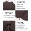 imagePJ PAUL JONES Mens Full Zipper Cardigan Casual Stand Collar Cardigan Sweater Ribbed Knit Long Sleeve SweaterDark Coffee