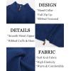 imagePJ PAUL JONES Mens Full Zipper Cardigan Casual Stand Collar Cardigan Sweater Ribbed Knit Long Sleeve SweaterRoyal Blue