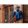 imagePJ PAUL JONES Mens Full Zipper Cardigan Casual Stand Collar Cardigan Sweater Ribbed Knit Long Sleeve SweaterRoyal Blue