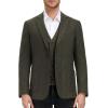 imagePJ PAUL JONES Mens Herringbone Tweed Blazer British Wool Blend Sport Coat JacketArmy Green