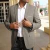 imagePJ PAUL JONES Mens Herringbone Tweed Blazer British Wool Blend Sport Coat JacketKhaki