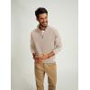 imagePJ PAUL JONES Mens Quarter Zip Pullover Sweater Turtleneck Raglan Long Sleeve SweatersBeige