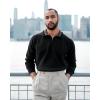 imagePJ PAUL JONES Mens Quarter Zip Pullover Sweater Turtleneck Raglan Long Sleeve SweatersBlack