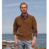 imagePJ PAUL JONES Mens Quarter Zip Pullover Sweater Turtleneck Raglan Long Sleeve SweatersBrown