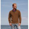 imagePJ PAUL JONES Mens Quarter Zip Pullover Sweater Turtleneck Raglan Long Sleeve SweatersBrown