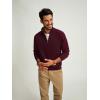 imagePJ PAUL JONES Mens Quarter Zip Pullover Sweater Turtleneck Raglan Long Sleeve SweatersBurgundy