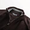 imagePJ PAUL JONES Mens Quarter Zip Pullover Sweater Turtleneck Raglan Long Sleeve SweatersCoffee