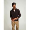 imagePJ PAUL JONES Mens Quarter Zip Pullover Sweater Turtleneck Raglan Long Sleeve SweatersCoffee