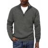 imagePJ PAUL JONES Mens Quarter Zip Pullover Sweater Turtleneck Raglan Long Sleeve SweatersDark Gray