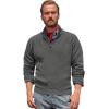imagePJ PAUL JONES Mens Quarter Zip Pullover Sweater Turtleneck Raglan Long Sleeve SweatersDark Gray