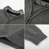 imagePJ PAUL JONES Mens Quarter Zip Pullover Sweater Turtleneck Raglan Long Sleeve SweatersDark Gray