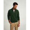 imagePJ PAUL JONES Mens Quarter Zip Pullover Sweater Turtleneck Raglan Long Sleeve SweatersDark Green