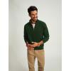 imagePJ PAUL JONES Mens Quarter Zip Pullover Sweater Turtleneck Raglan Long Sleeve SweatersDark Green