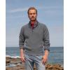 imagePJ PAUL JONES Mens Quarter Zip Pullover Sweater Turtleneck Raglan Long Sleeve SweatersLight Grey