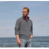 imagePJ PAUL JONES Mens Quarter Zip Pullover Sweater Turtleneck Raglan Long Sleeve SweatersLight Grey