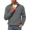imagePJ PAUL JONES Mens Quarter Zip Pullover Sweater Turtleneck Raglan Long Sleeve SweatersLight Grey