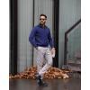 imagePJ PAUL JONES Mens Quarter Zip Pullover Sweater Turtleneck Raglan Long Sleeve SweatersRoyal Blue