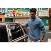 imagePJ PAUL JONES Mens Quarter Zip Pullover Sweaters Casual Slim Fit Knit Texture SweaterBlue Gray