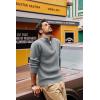 imagePJ PAUL JONES Mens Quarter Zip Pullover Sweaters Casual Slim Fit Knit Texture SweaterLight Gray