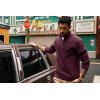 imagePJ PAUL JONES Mens Quarter Zip Pullover Sweaters Casual Slim Fit Knit Texture SweaterWine Red