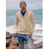 imagePJ PAUL JONES Mens Quarter Zip Sweater Slim Fit Casual Pullover Sweater Mock Neck Polo SweatersApricot