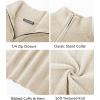 imagePJ PAUL JONES Mens Quarter Zip Sweaters Slim Fit Long Sleeve Casual Pullover Sweater Knit Textured Mock Neck Polo SweatersBeige