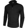 imagePJ PAUL JONES Mens Quarter Zip Sweaters Slim Fit Long Sleeve Casual Pullover Sweater Knit Textured Mock Neck Polo SweatersBlack