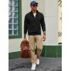 imagePJ PAUL JONES Mens Quarter Zip Sweaters Slim Fit Long Sleeve Casual Pullover Sweater Knit Textured Mock Neck Polo SweatersBlack