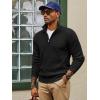 imagePJ PAUL JONES Mens Quarter Zip Sweaters Slim Fit Long Sleeve Casual Pullover Sweater Knit Textured Mock Neck Polo SweatersBlack