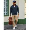 imagePJ PAUL JONES Mens Quarter Zip Sweaters Slim Fit Long Sleeve Casual Pullover Sweater Knit Textured Mock Neck Polo SweatersBlue