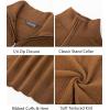 imagePJ PAUL JONES Mens Quarter Zip Sweaters Slim Fit Long Sleeve Casual Pullover Sweater Knit Textured Mock Neck Polo SweatersBrown