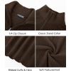 imagePJ PAUL JONES Mens Quarter Zip Sweaters Slim Fit Long Sleeve Casual Pullover Sweater Knit Textured Mock Neck Polo SweatersCoffee