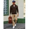 imagePJ PAUL JONES Mens Quarter Zip Sweaters Slim Fit Long Sleeve Casual Pullover Sweater Knit Textured Mock Neck Polo SweatersCoffee