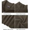 imagePJ PAUL JONES Mens Quarter Zip Sweaters Slim Fit Long Sleeve Casual Pullover Sweater Knit Textured Mock Neck Polo SweatersDark Brown