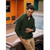 imagePJ PAUL JONES Mens Quarter Zip Sweaters Slim Fit Long Sleeve Casual Pullover Sweater Knit Textured Mock Neck Polo SweatersGreen