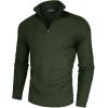 imagePJ PAUL JONES Mens Quarter Zip Sweaters Slim Fit Long Sleeve Casual Pullover Sweater Knit Textured Mock Neck Polo SweatersGreen