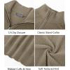 imagePJ PAUL JONES Mens Quarter Zip Sweaters Slim Fit Long Sleeve Casual Pullover Sweater Knit Textured Mock Neck Polo SweatersKhaki