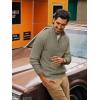 imagePJ PAUL JONES Mens Quarter Zip Sweaters Slim Fit Long Sleeve Casual Pullover Sweater Knit Textured Mock Neck Polo SweatersKhaki Green